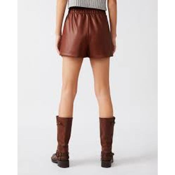Steve Madden Faux The Record Brown Cognac Vegan Leather Short Side Slit #BL30307 - Picture 7 of 9